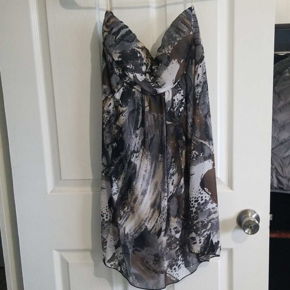Strapless color splash dress